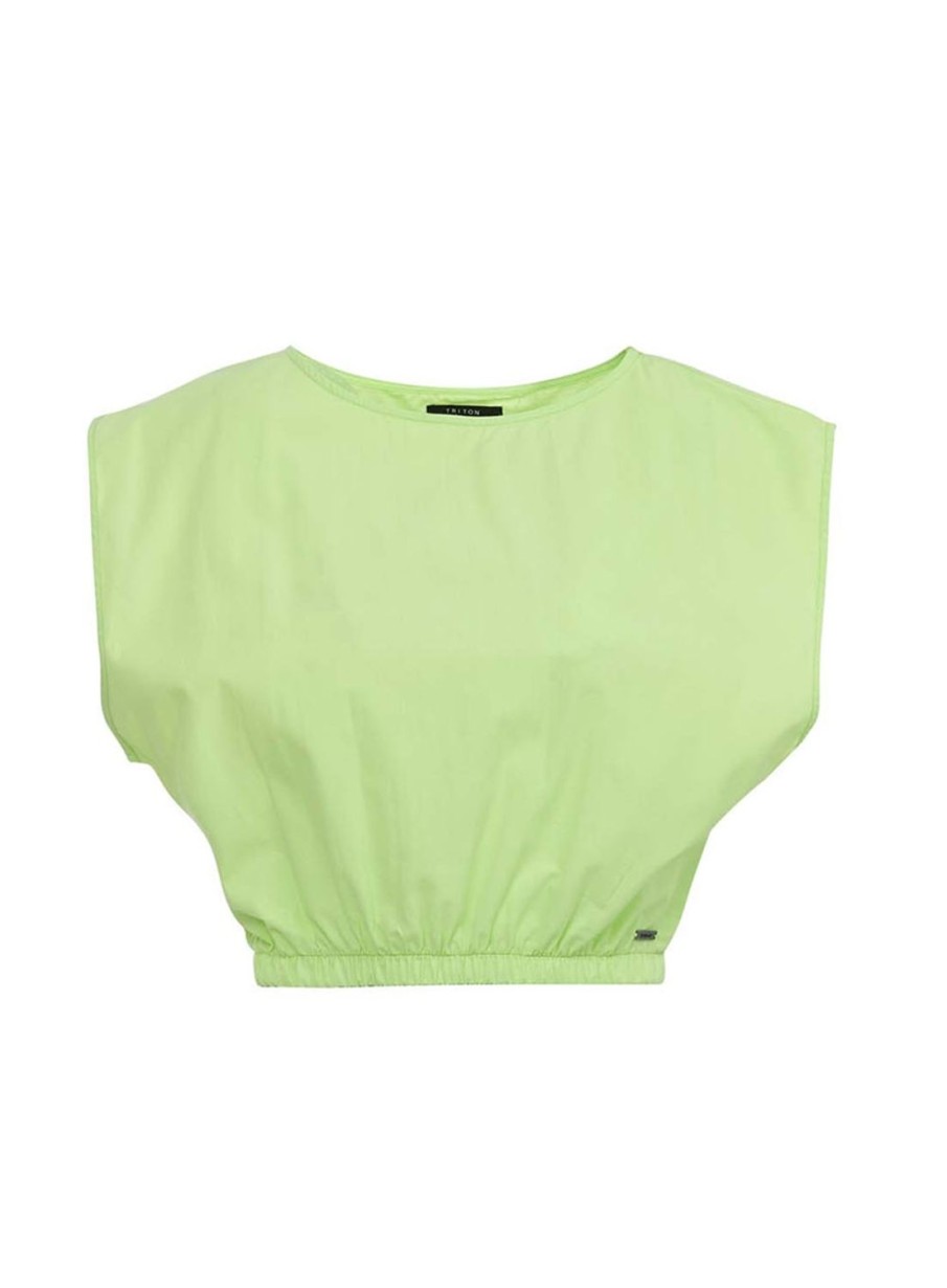 Blouse | Triton Cropped Blouse With Elastic