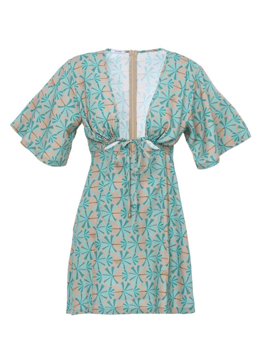 Dress | Triton Linen Dress With Fluid Sleeves