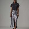 Skirt | Triton Metallic Torcao Midi Skirt