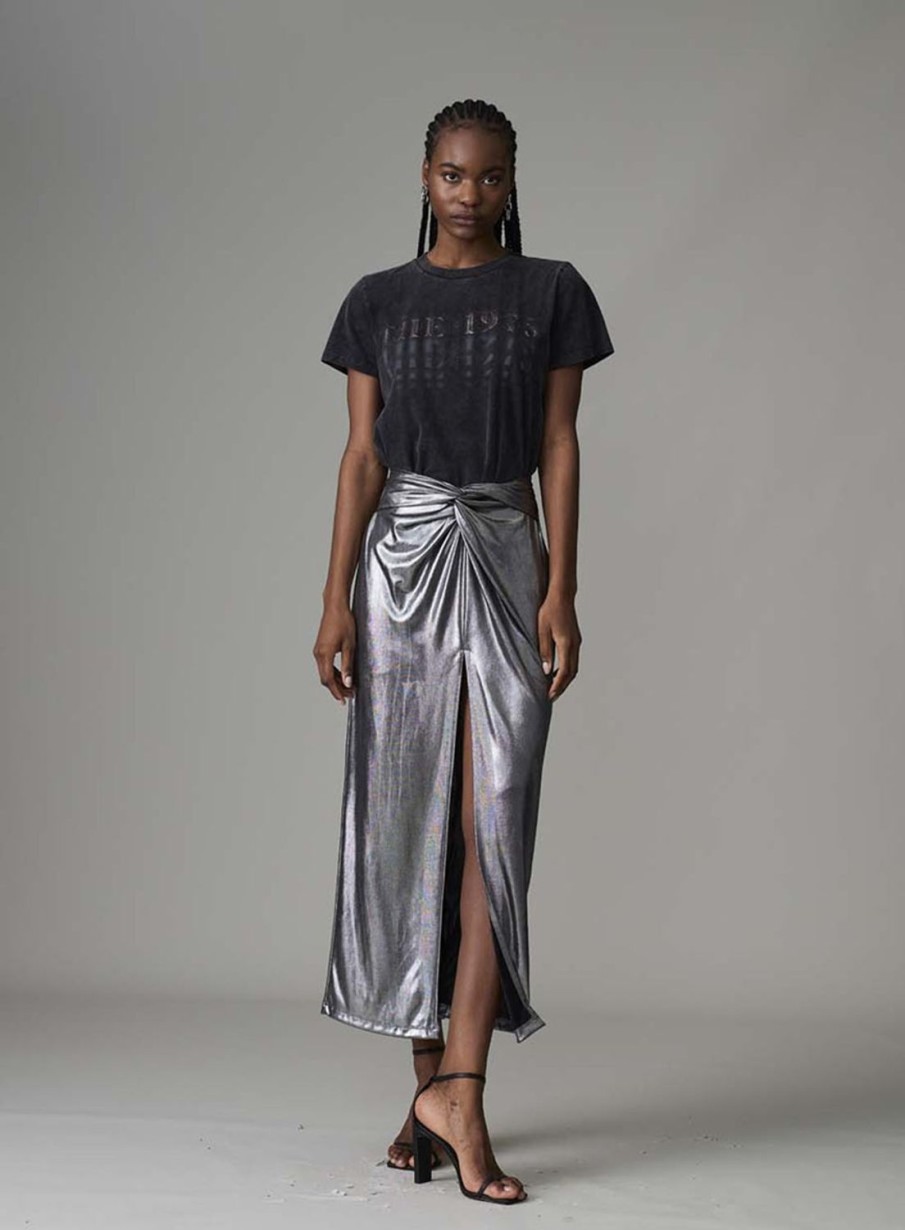 Skirt | Triton Metallic Torcao Midi Skirt