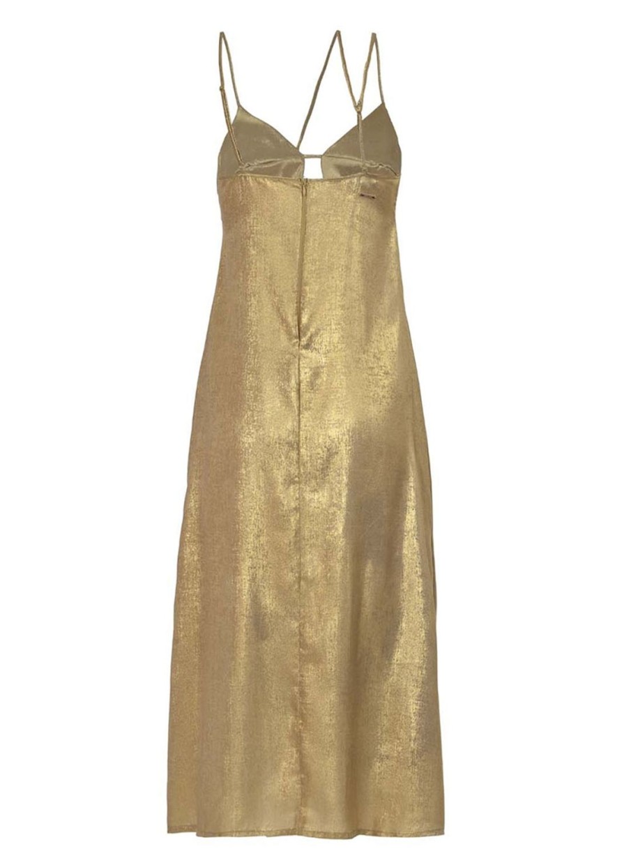 Dress | Triton Midi Dress With Metallic Asymmetrical Strap