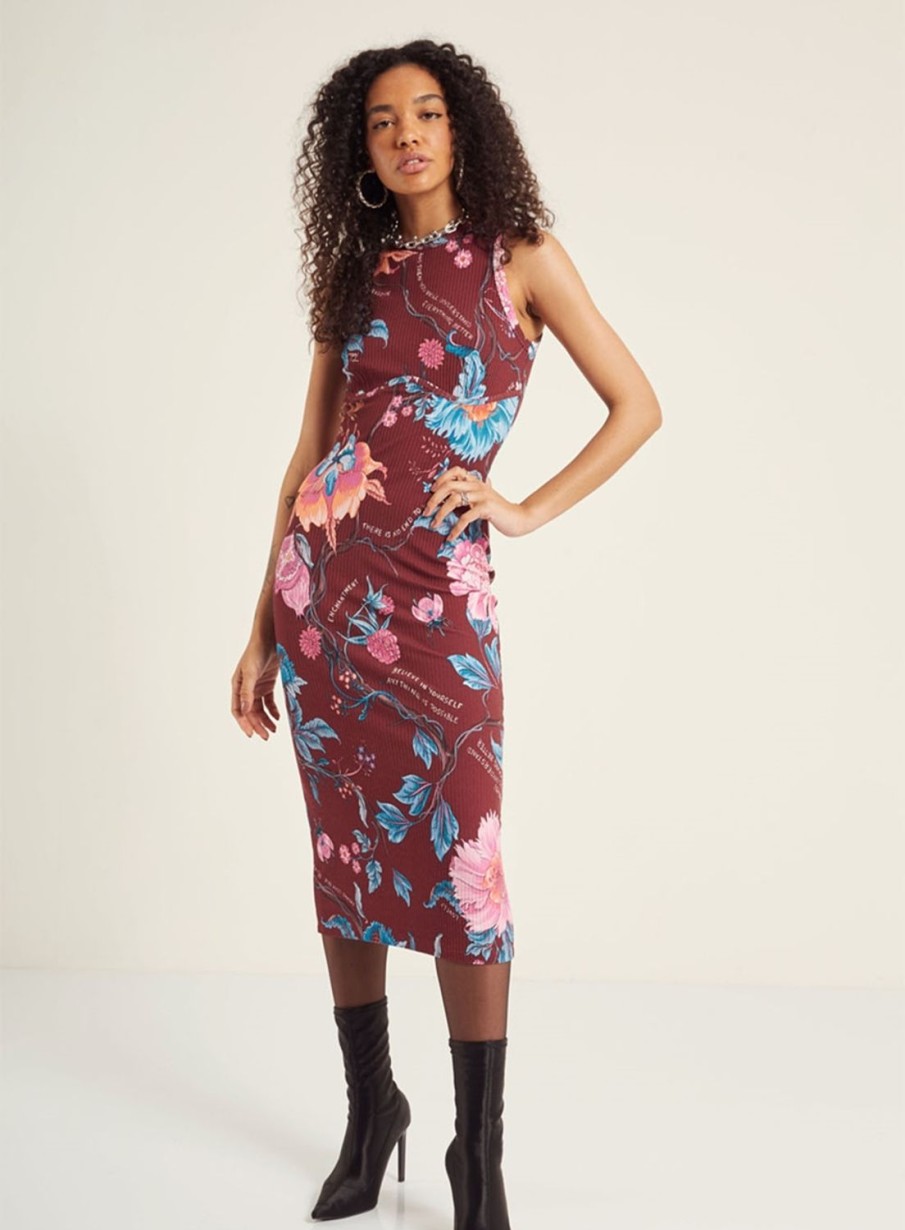 Dress | Triton Slim Fresh Flowers Midi Dress