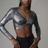 Blouse | Triton Metallic Cropped Blouse